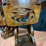 African tribal ensemble of 4 pieces of furniture for dignitaries of the Kingdom of Dahomey, Benin.