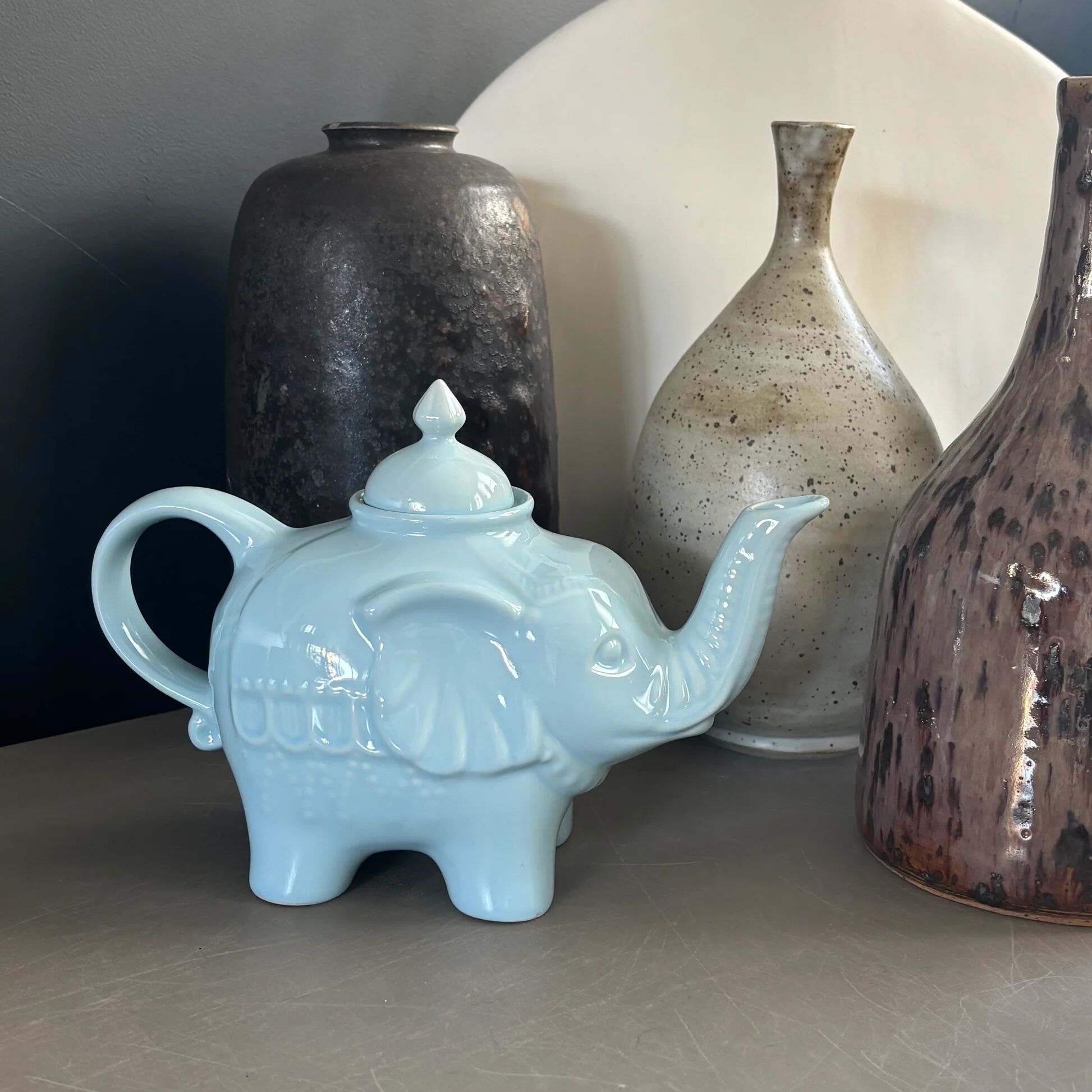 Théière éléphant bleue