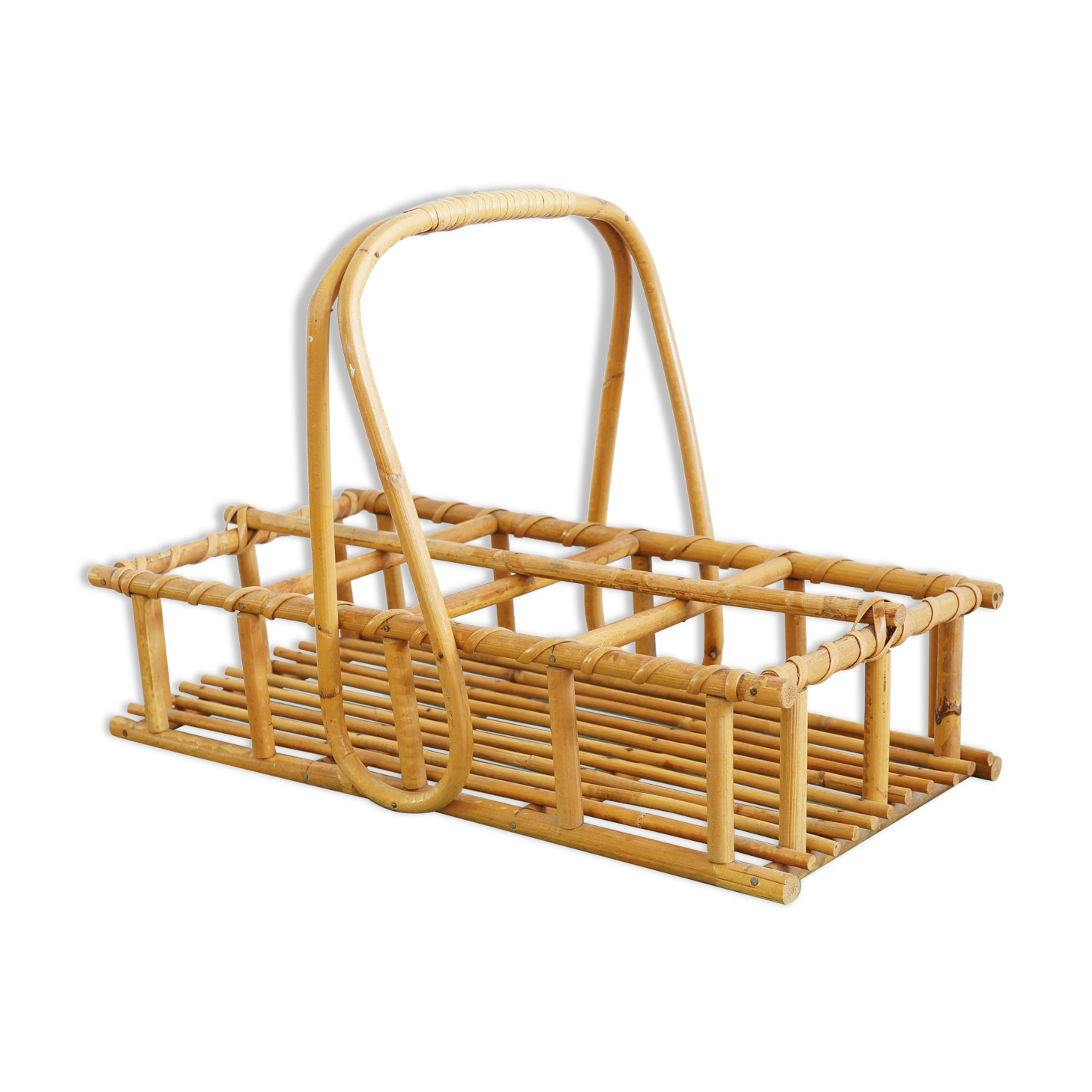 Vintage rattan glass holders