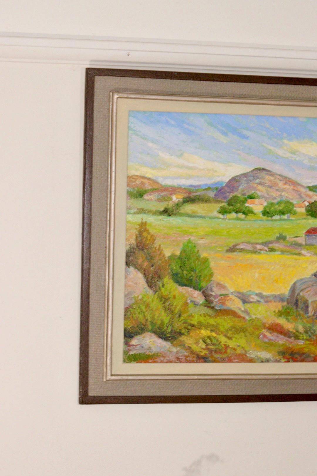 Original Swedish oil on canvas from the mid-century "Landscape" - Vintage and framed