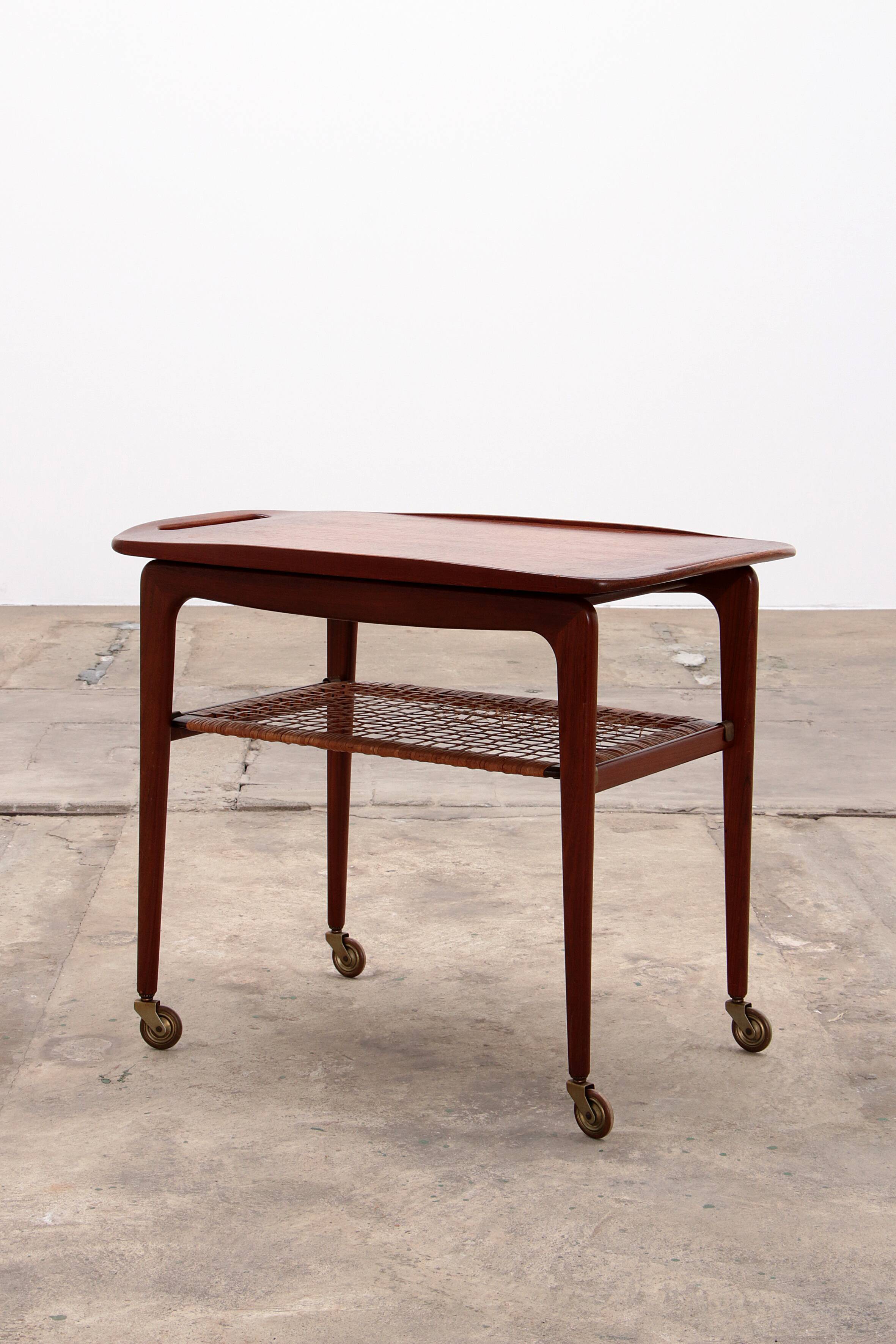 Poul Jensen Trolley teak made by Selig,1960 denmark.