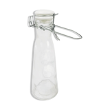 Glass bottle with clasp