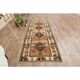 Orange Turkish Vintage Handmade Wool Runner Rug 82x256