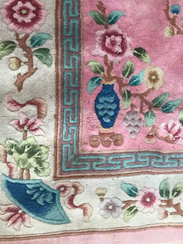 Carpet made Chinese vintage hand 140 X 208 cm