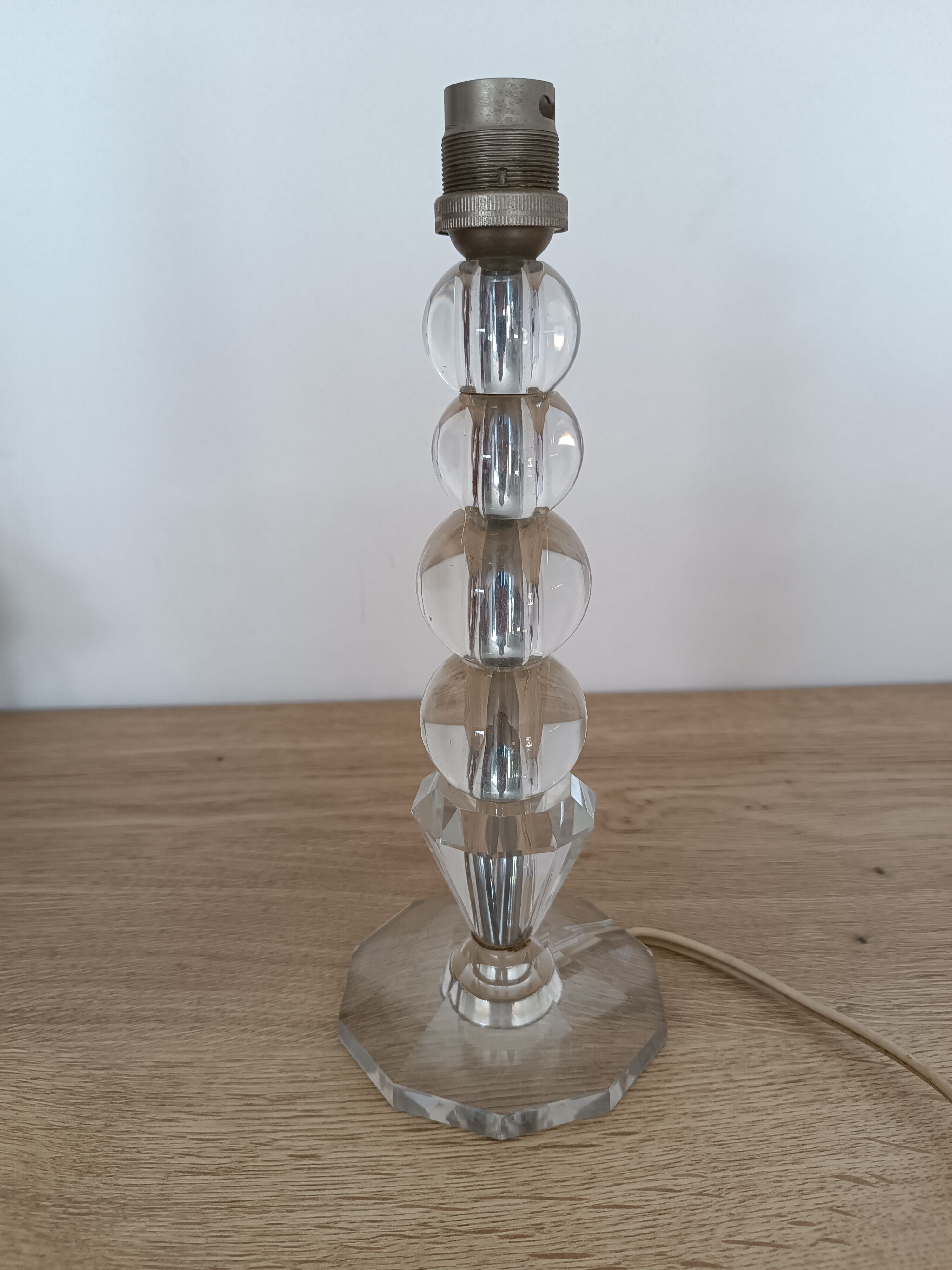 Pied de lampe boule de verre