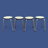 Vintage stackable stools Formica beige 1960