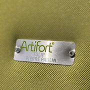 Little Tulip armchair by Pierre Paulin for Artifort in green fabric.