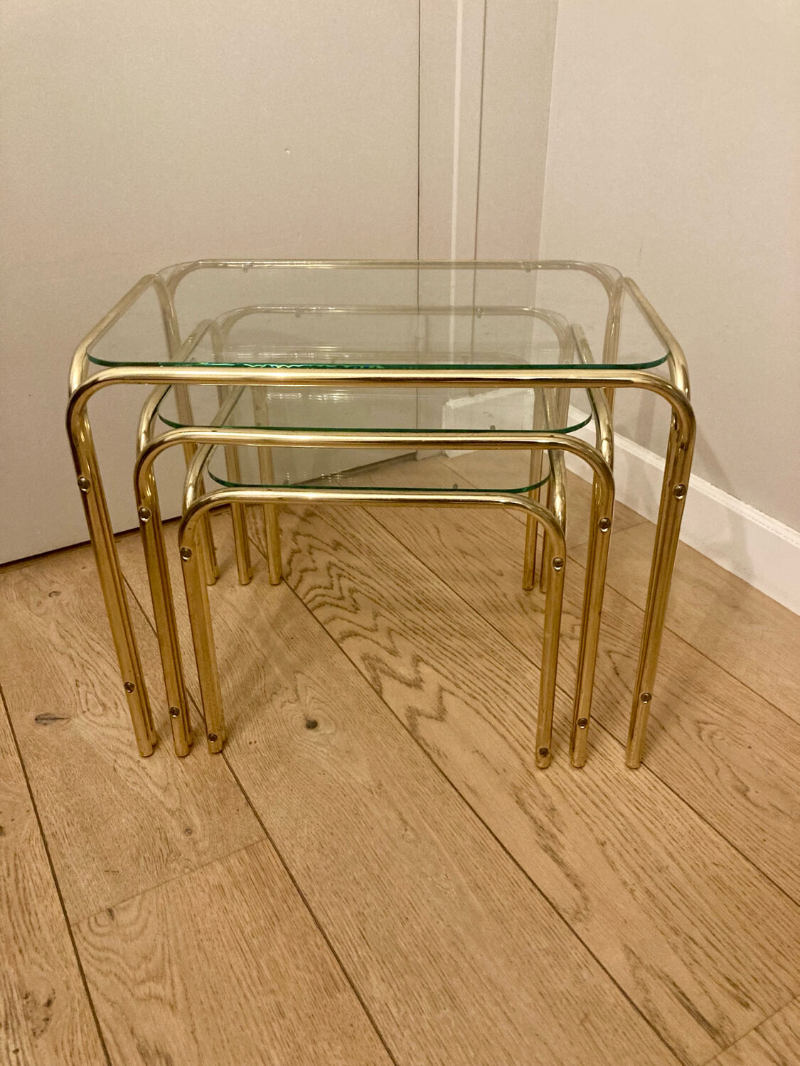 Nested metal table