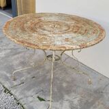Table de Jardin ronde en fer forgé 1900s