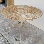 Round Wrought Iron Garden Table 1900s