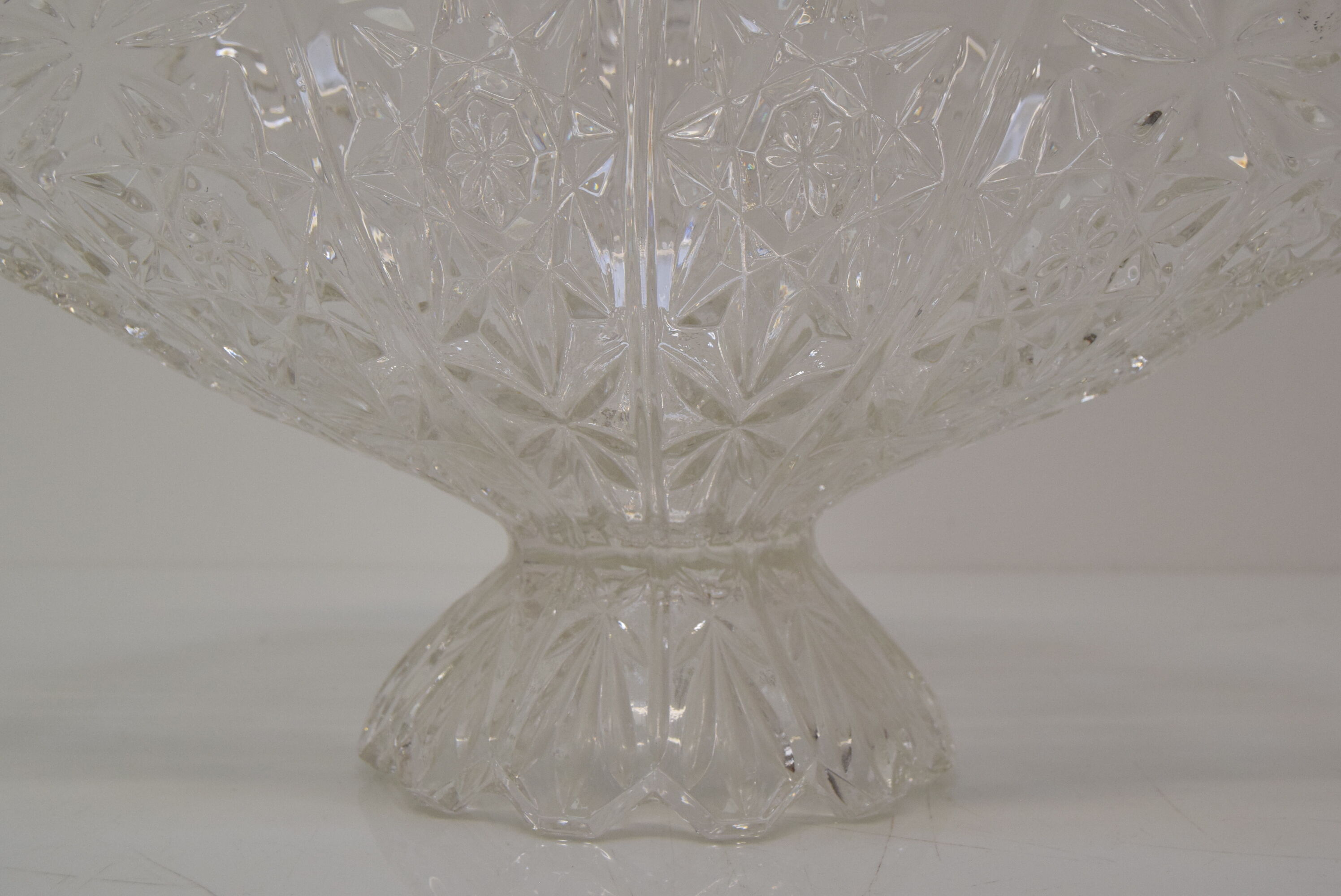 Vintage Crystal Glass Bowl,Glasswork Novy Bor,1950's.