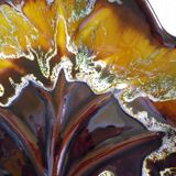 Vallauris dish, hand-made ceramic, leaf shape