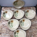 Set of 7 antique St. Clement Sirius pattern ceramic plates