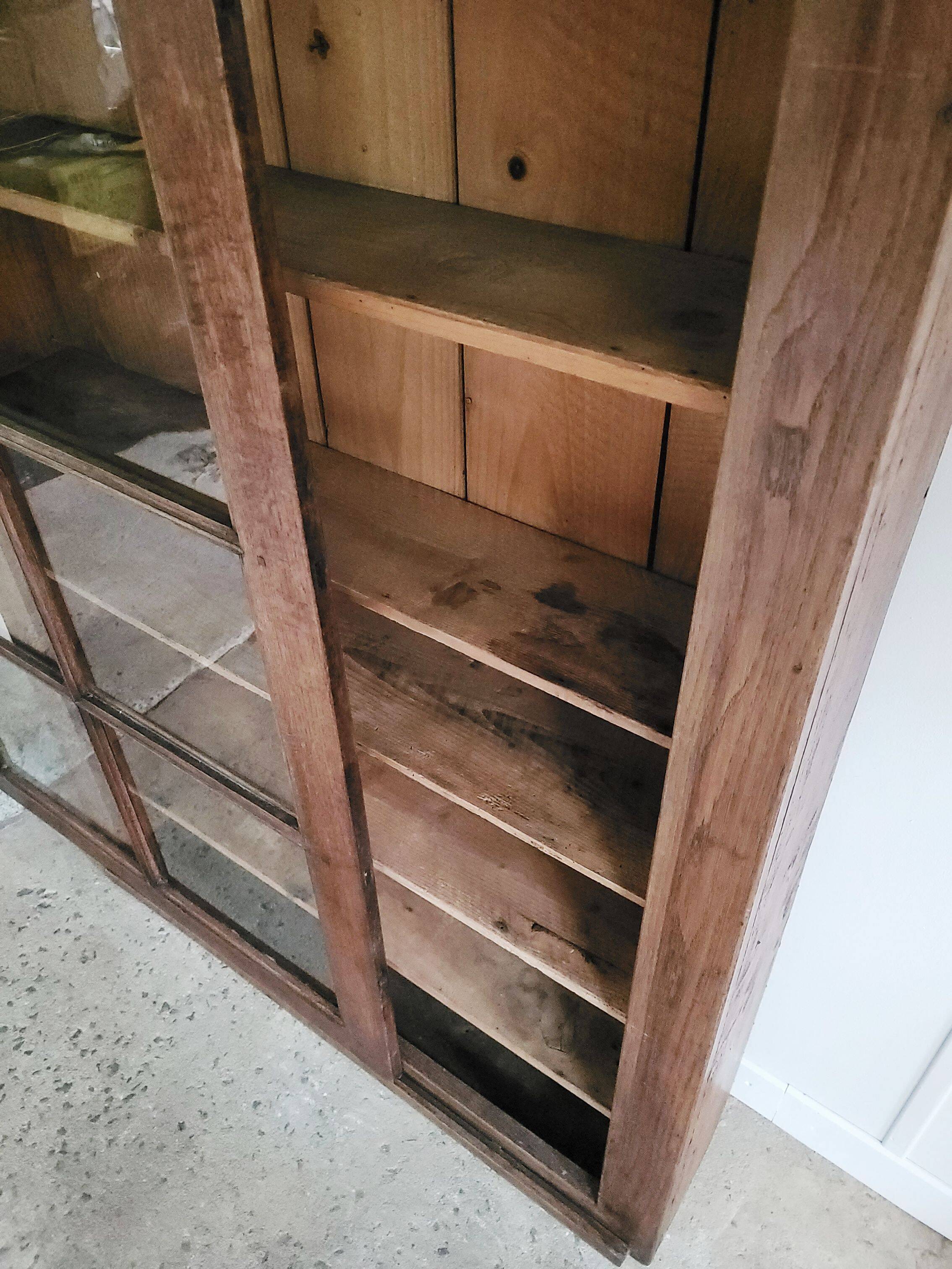 Old glass bookcase