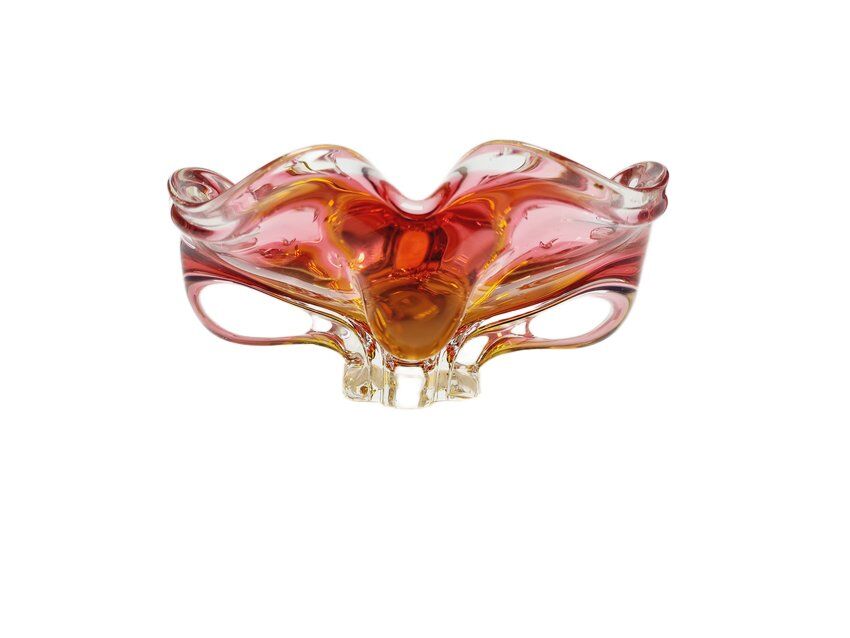 Decorative bowl by J. Hospodka for Chribska Glassworks, Czechoslovakia, 1960s