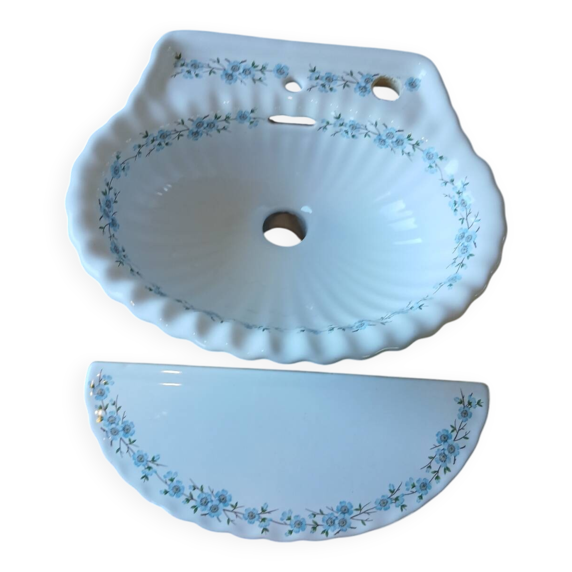 Lave mains et sa tablette en porcelaine