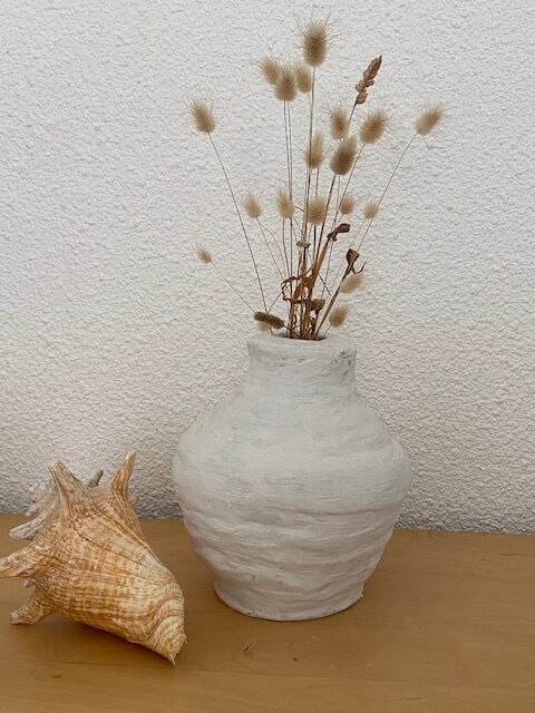 White terracotta vase