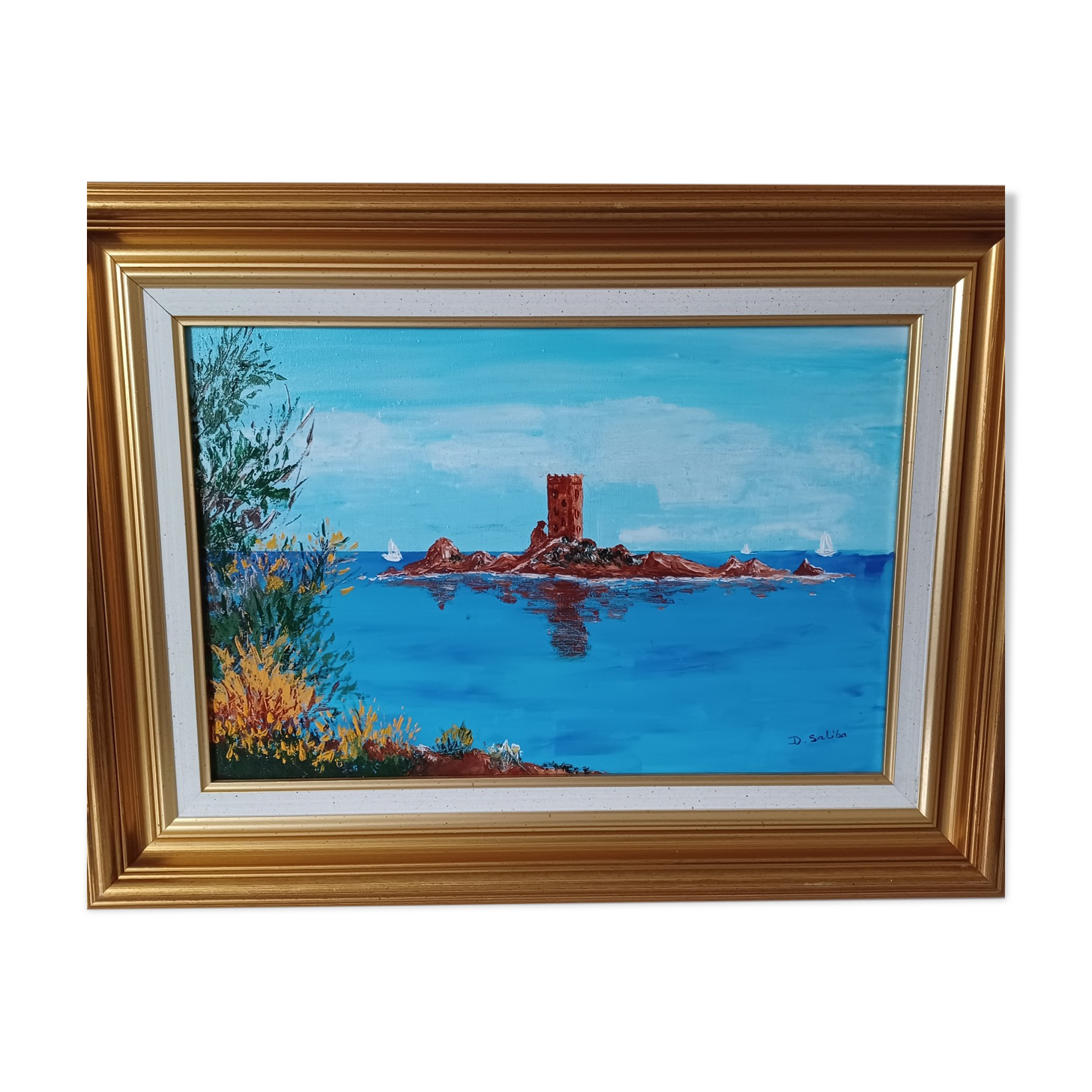 "L'île d'or le dramont" oil on canvas