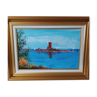 "L'île d'or le dramont" oil on canvas