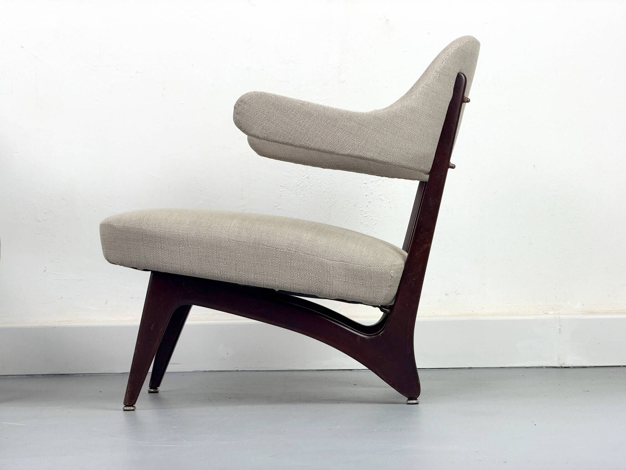 Lounge chairs with new fabric, 1950s, Set of 2