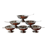 6 Guy Degrenne ice cream cups and spoons, Louis XV model