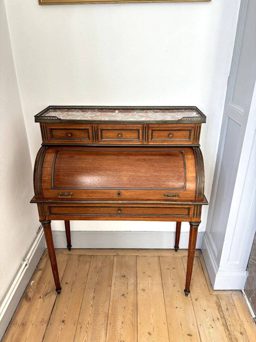 Louis XVI style cylinder desk