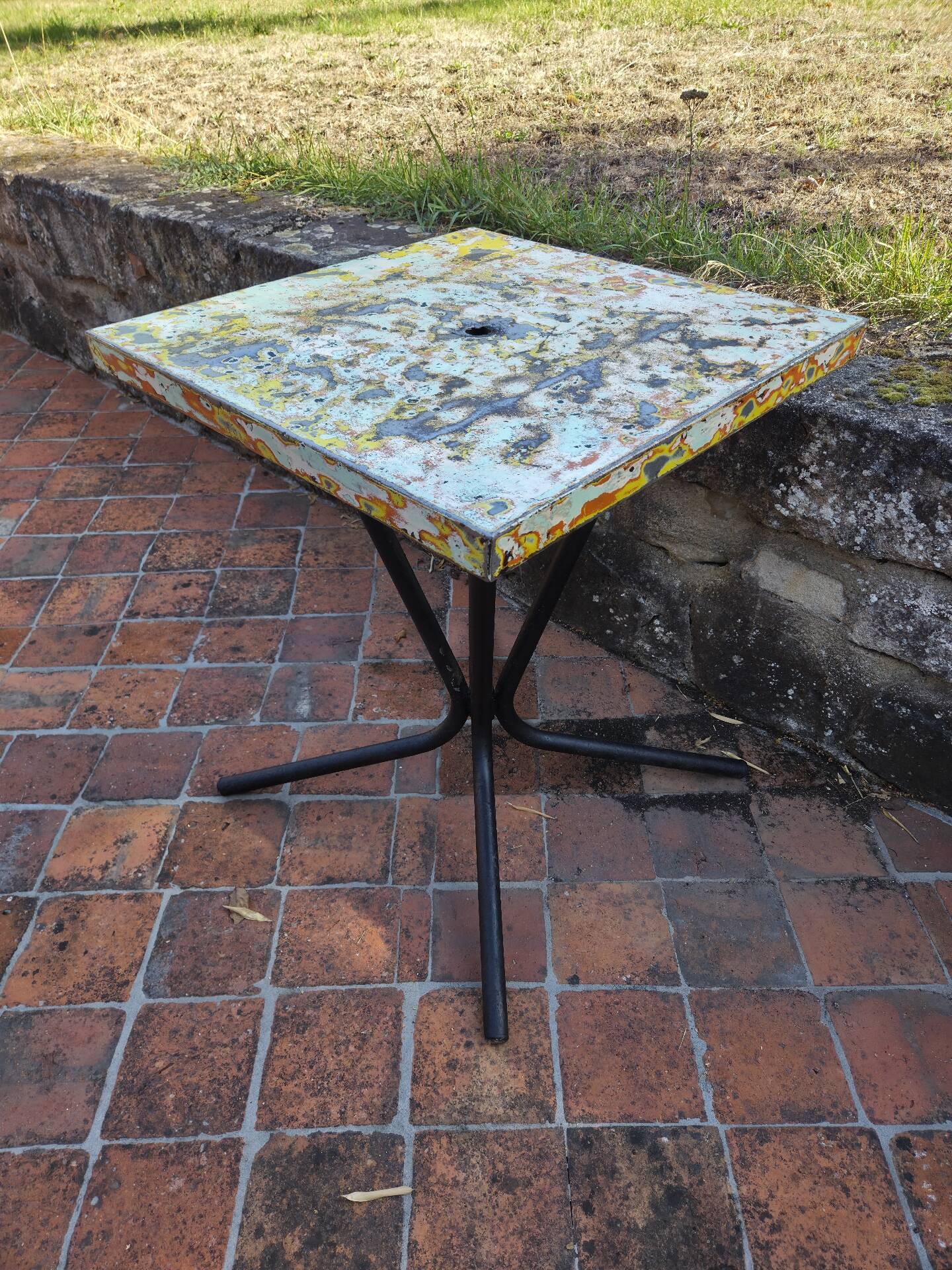 Restored Tolix bistro table
