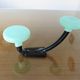 Wall coat rack, typical 1970 coat hook, practical green and black