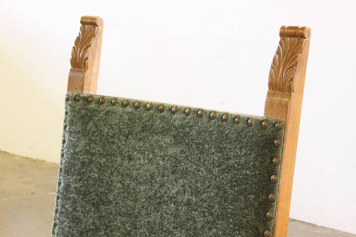 Vintage 1950s signature, solid oak dining throne chairs, Danish craftsmanship