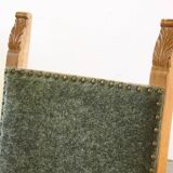 Vintage 1950s signature, solid oak dining throne chairs, Danish craftsmanship