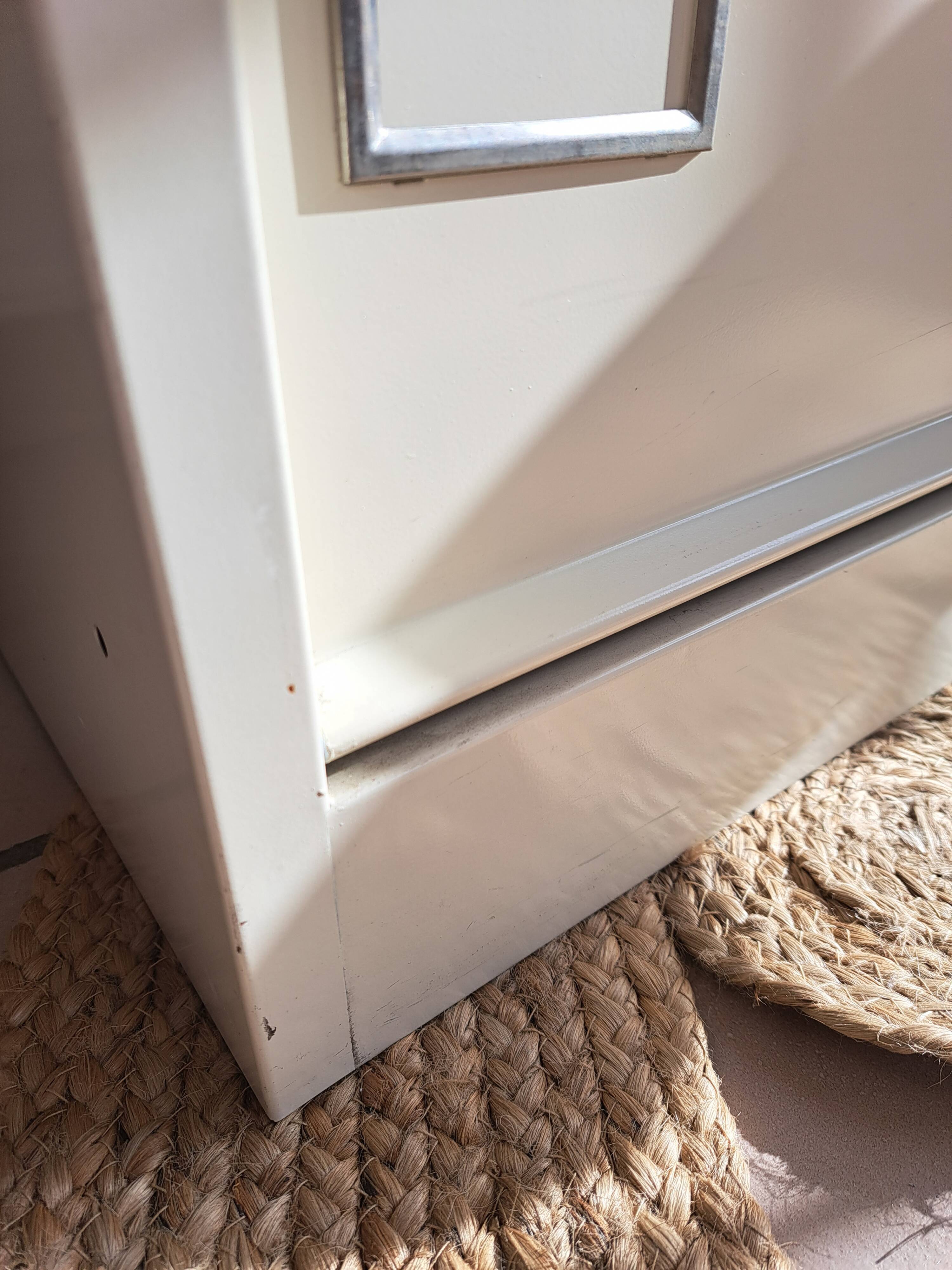 Vintage metal clamshell cabinet