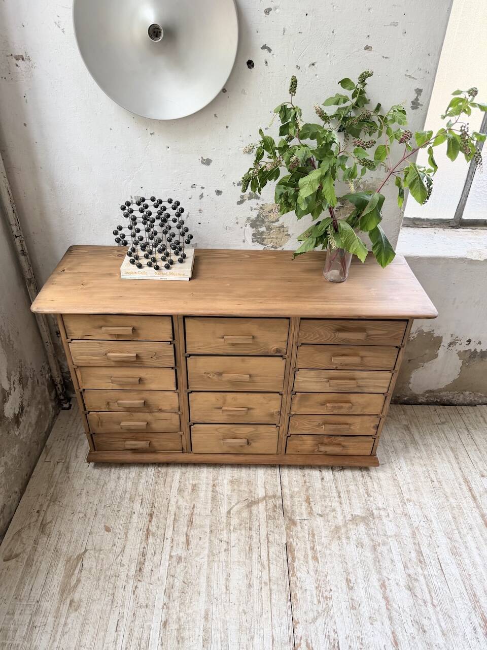 Meuble de métier en pin 1950