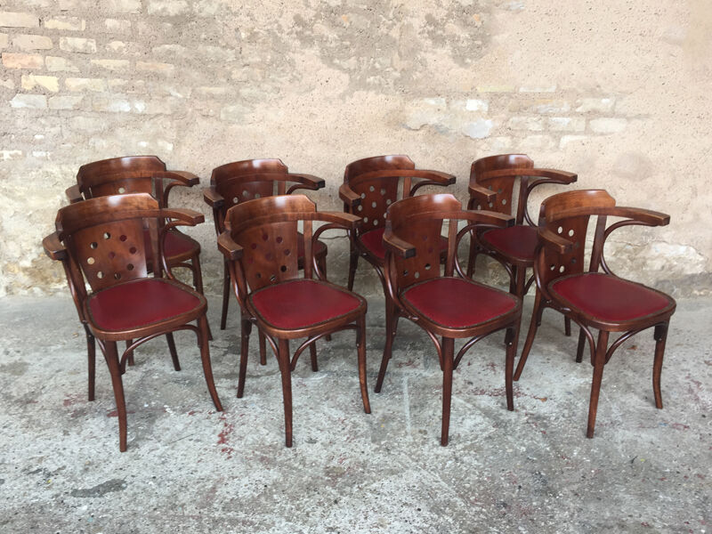 Bistro armchairs, bentwood, Scheepers, made in Belgium