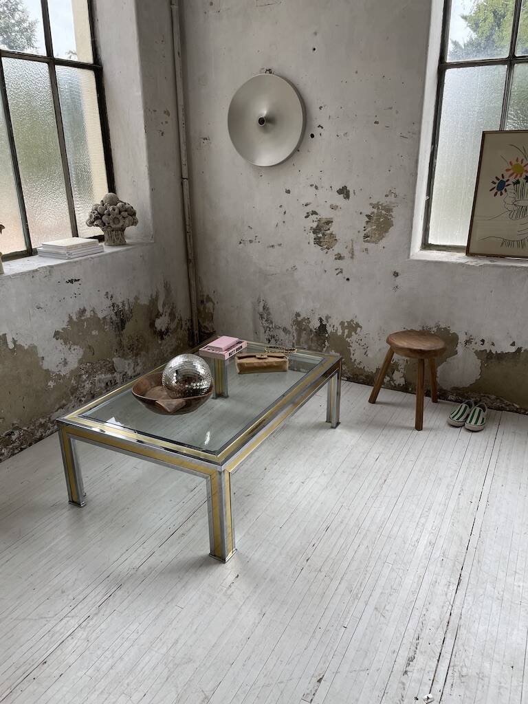 Romeo Rega chrome brass coffee table