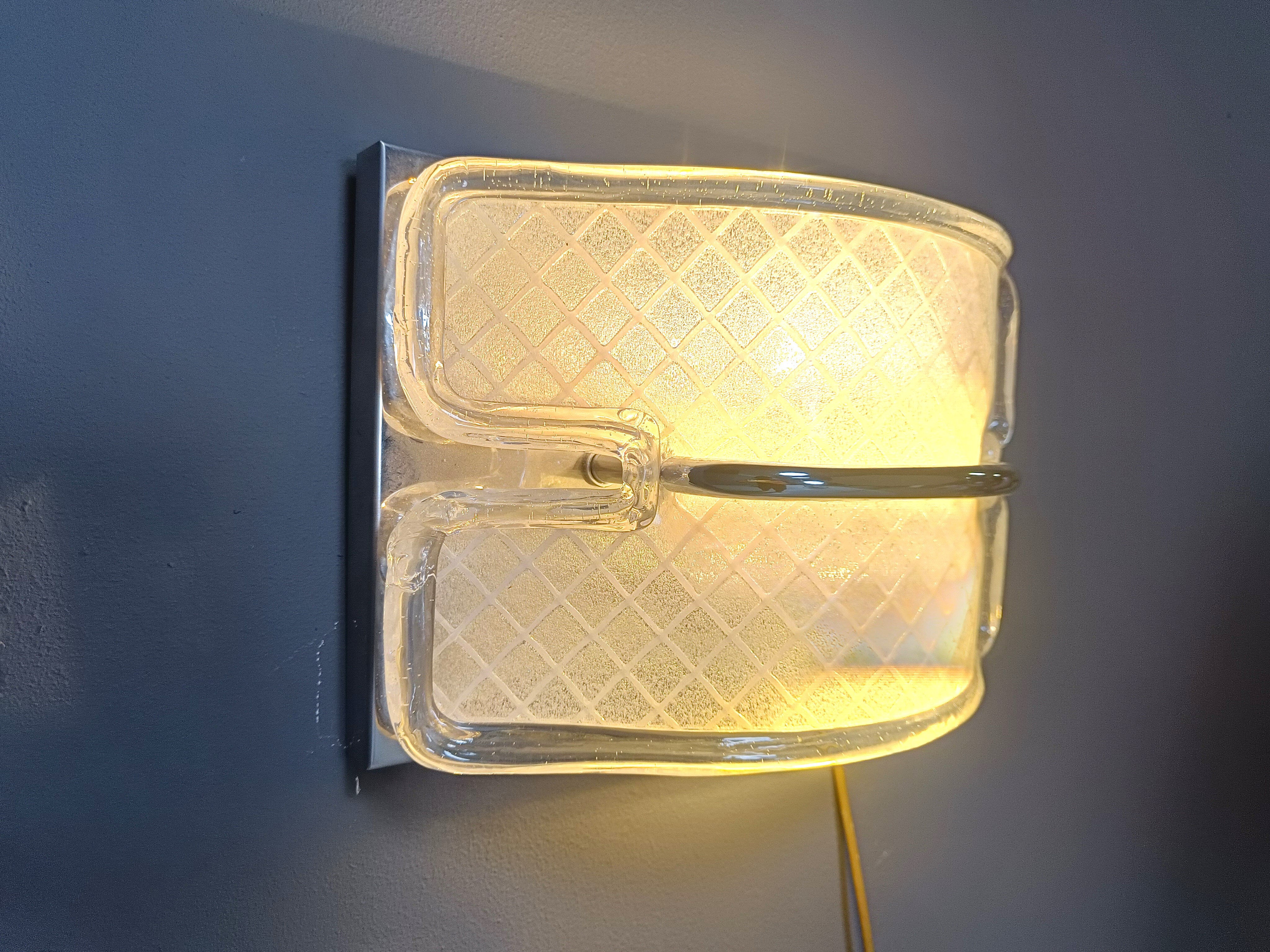 Vintage Murano glass wall lamp, 1970s
