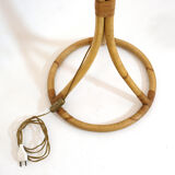 Rattan floor lamp from the 60s by Louis Sognot