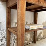 Oak console side table