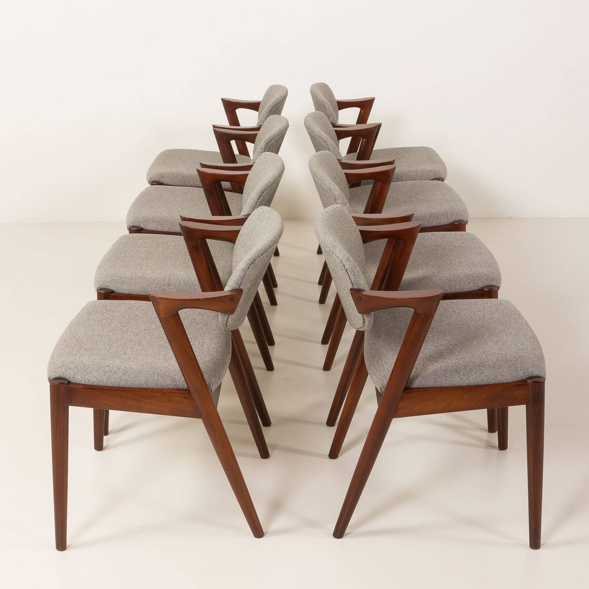 Kai Kristiansen chairs in roswood model 42, set of 8,Denmark 1960s