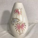 Former bavaria km white + drawing flowers 70s vintage porcelain vase