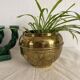 Brass cache pot Villedieu with chestnut decoration
