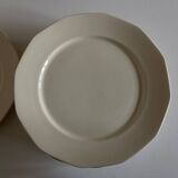 Set of 12 modernist ivory flat plates, iron earth, 1940