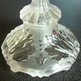 Pair of pressed, molded crystal candlesticks, signed Val Saint Lambert, art deco