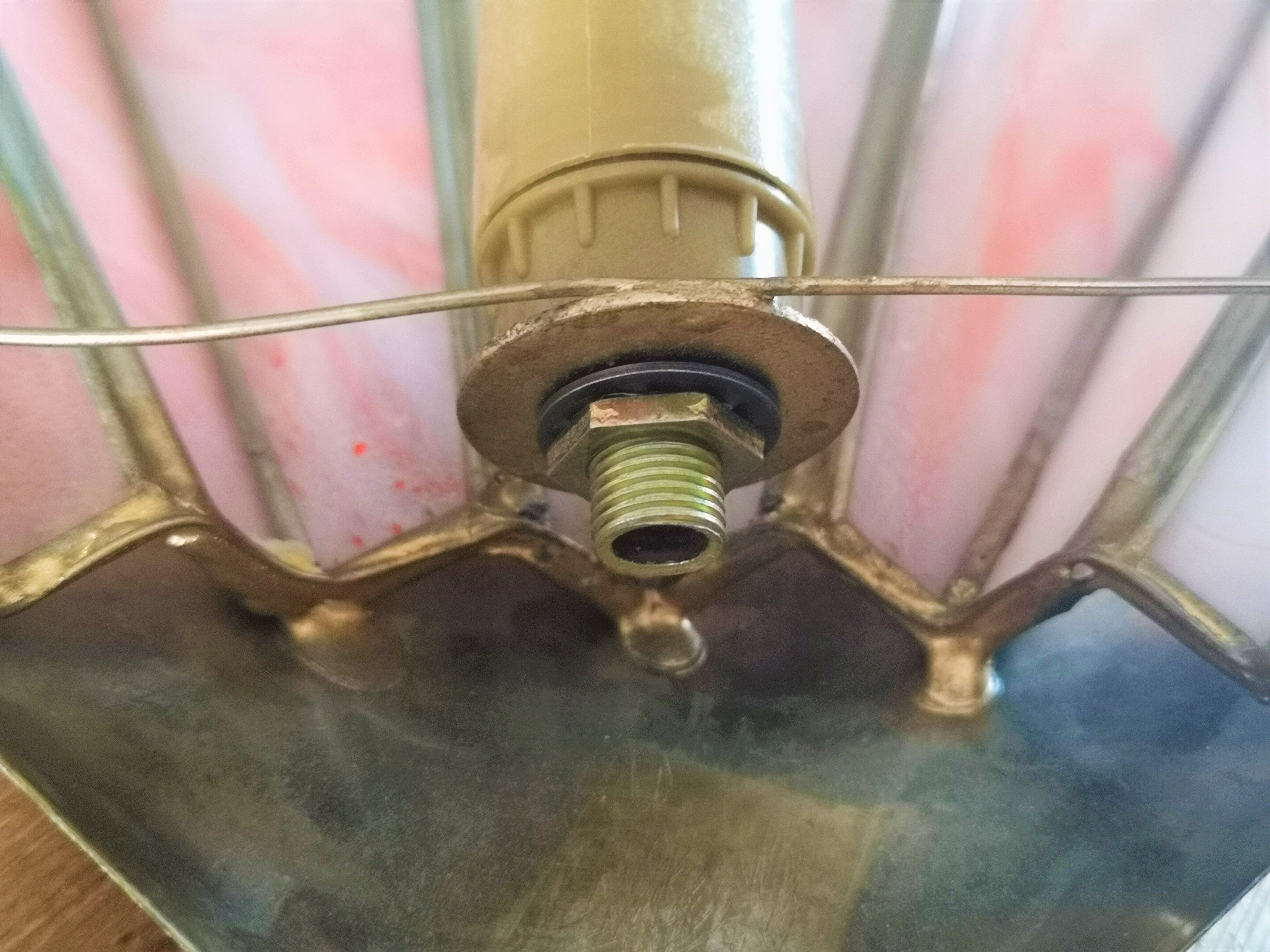 Pair of art deco fan wall light in brass and glass paste