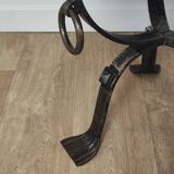 Marble and wrought iron coffee table