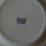 6 dessert plates blue checkerboard décor style Lustucru Oxford Brazil