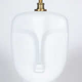 Pair of lamps in white and matt opaline, twentieth century