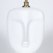 Pair of lamps in white and matt opaline, twentieth century