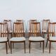 Mid-century teak and fabric dining chairs by Leslie Dandy for G-Plan, 1960s, set of 8