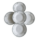 5 iron earthenware soup plates