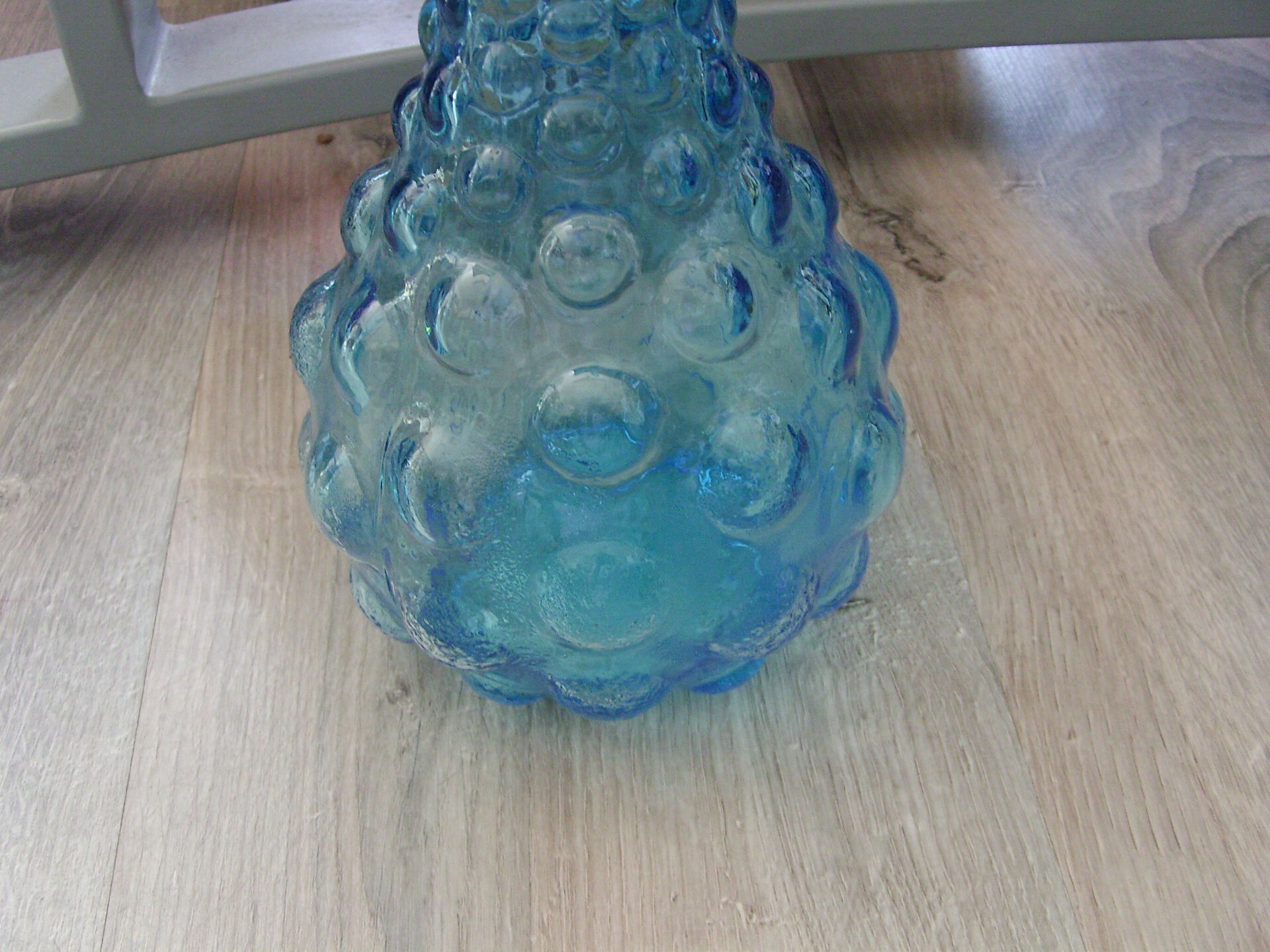 Vintage empoli Italian blue glass carafe